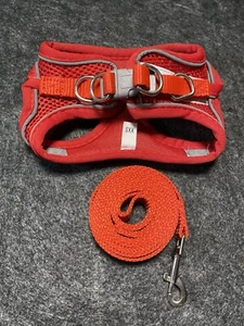 Red XXS Dog Harness And Leash, Toy Poodle, Chihuahua - Picture 1 of 2
