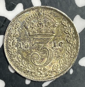 1916 Great Britain 3 Pence Threepence Lot#T3354 Silver! - Picture 1 of 2