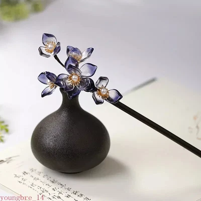 Sandalwood Hairpin Handmade Hair Fork Vintage Hair Jewelry Decoration Handmade - Image 1 of 4
