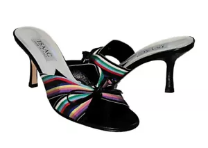 Sandalias Isaac Couture negras de cuero para niños con tacón de gatito talla 7 - Imagen 1 de 10