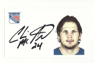 CHRIS MCALLISTER SIGNED 3x5 INDEX CARD NHL AUTOGRAPH FLYERS MAPLE LEAFS RANGERS - Picture 1 of 1