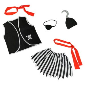 Girls Pirate Costume Accessories Set 6 Pcs - Child Halloween Birthday Party Kit - Picture 1 of 1