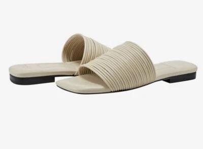 Marc Fisher Women’s Maddie Sandals Size 8 Cream Slides Slip Ons Square Toe - Image 1 of 4