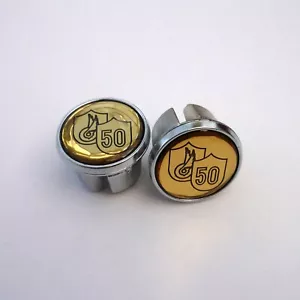 Vintage Style, Campagnolo 50th Anniversary, Chrome Racing Bar Plugs, Caps, Repro - Picture 1 of 4