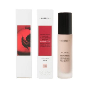 KORRES Wild Rose Brightening Second-Skin Foundation SPF15 WRF1 30ml - Picture 1 of 1