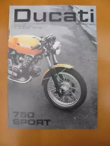 Motor redondo deportivo Ducati 750 GT y 750 eje real reimpresión del folleto original - Imagen 1 de 3