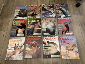 Lot of 12 Outdoor Life Magazines - 92nd  Year Hunting Fishing 1989 Vintage