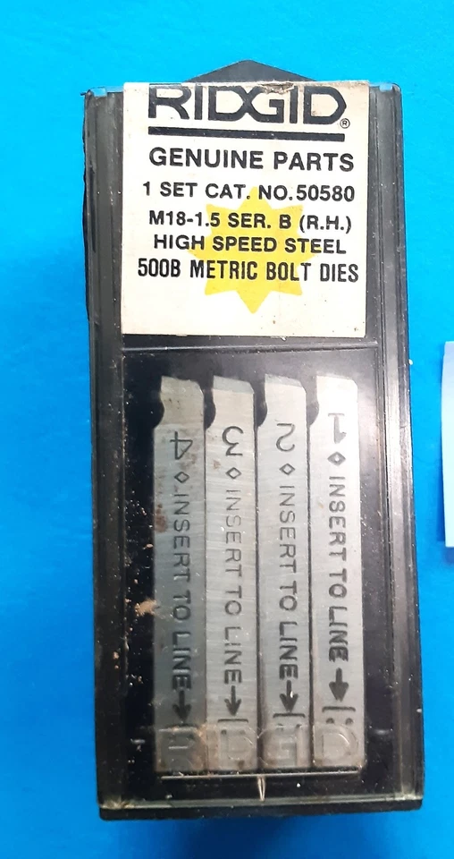 RIDGID 50580 M18 - 1.5 Metric Pipe Dies - Image 1 of 1
