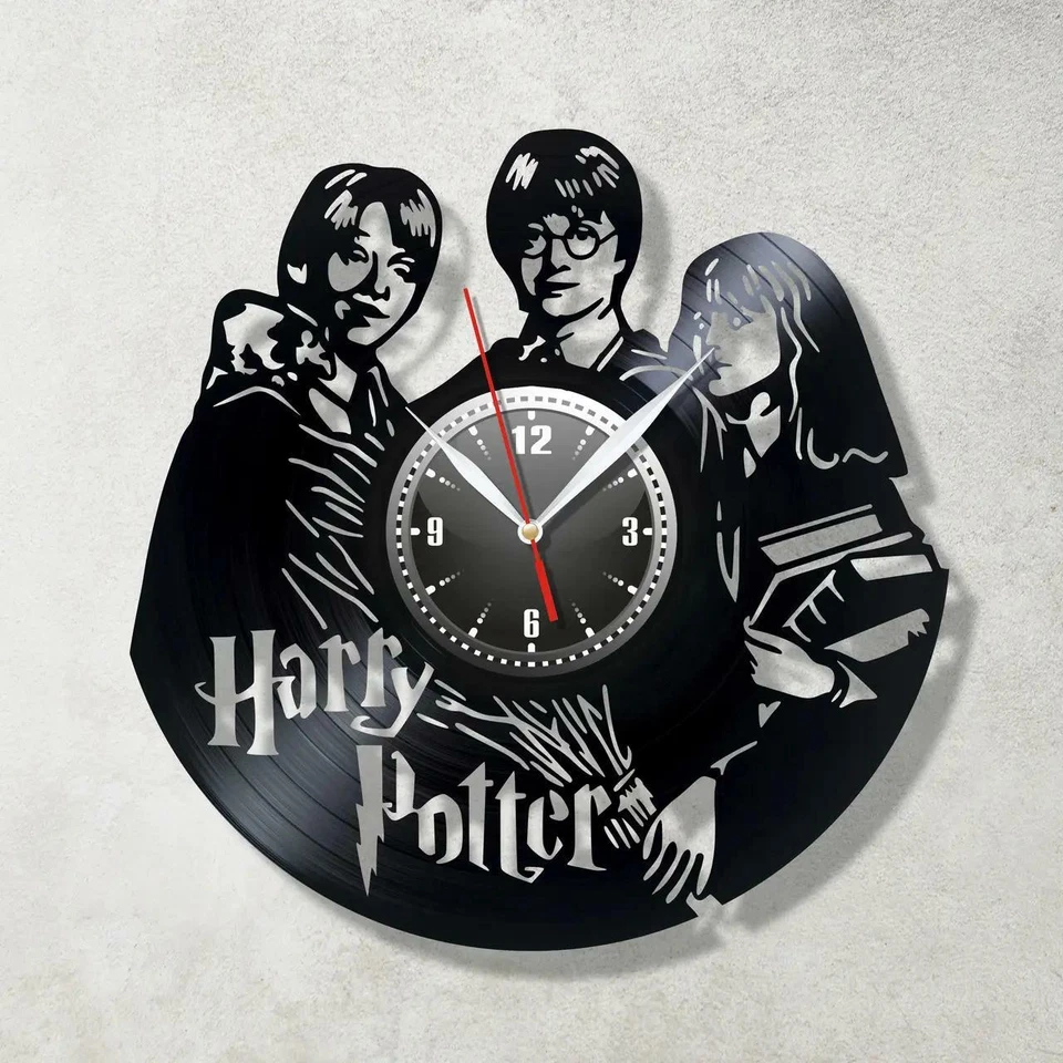 Harry Potter Vinyl Wall Clock Record Gift Home Room Decor Wizarding World Three Foto 1 de 1