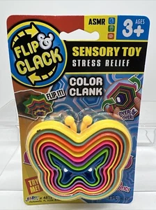 Butterfly Flip & Clack Clank Sensory Toy Stress Relief ASMR Multi Color Random - Picture 1 of 2