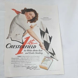 CHESTERFIELD CIGARETTES W actress ELLEN DREW & CHRYSLER 1941 Vtg orig Print Ads - Picture 1 of 9