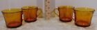 Vintage Duralex France Amber Glass Tea Cups Set Of 4