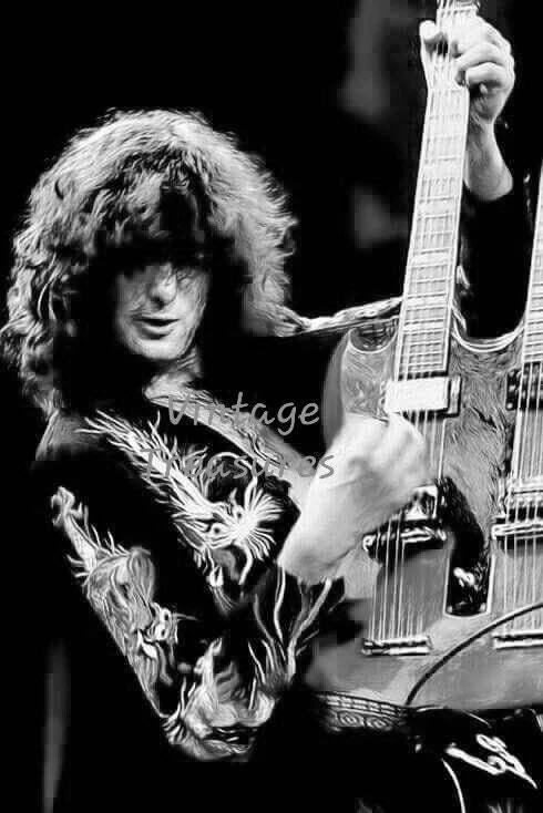 Jimmy Page The Master Guitarist Of Led Zeppelin Photo Print Poster 1975 US Tour - Image 1 of 1
