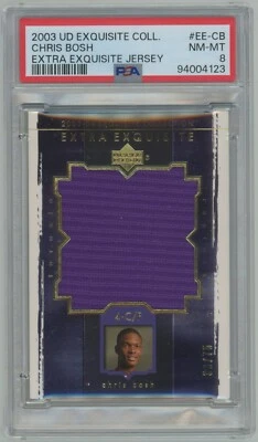 2003-04 Upper Deck UD Exquisite Collection Extra Jersey Chris Bosh/75 PSA 8 - Image 1 of 2