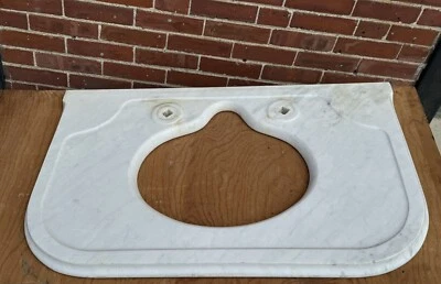 C.1895 Bathroom Sink MARBLE COUNTER 35" x 22" Beveled Edge w/ NO Chips! - Image 1 of 4