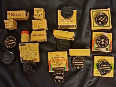 Lote de películas caseras y películas de 35 mm vintage de los años 40 expuestas nunca desarrolladas + algunas nuevas en caja Foto 1 de 4