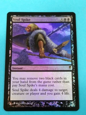 Magic the Gathering Coldsnap - SOUL SPIKE - Black Rare FOIL  Instant NM - Image 1 of 2