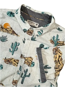 Retrofit Shirt Men's Cacti Pattern Button Up Short Sleeve Size Medium Western - Picture 1 of 6