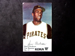 1968 KDKA #17 DONN CLENDENON..NO CREASES..CORNER WEAR..PIRATES - Picture 1 of 2