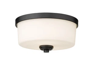 Arlington 2-Light Flush Mount Ceiling Light In Matte Black - Picture 1 of 1