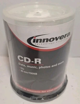 Innovera DVD+R Discs 52x 80 Min /700 MB 100 Pack IVR-77990 New Sealed  - Image 1 of 4