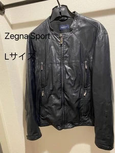 Zegna Sports Men's Leather Jacket L Black Auth From Japan TK - Picture 1 of 24