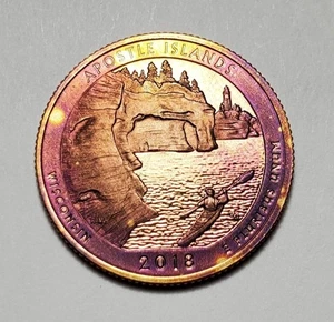 TONED 2018 S APOSTLE ISLANDS ATB WASHINGTON QUARTER CLAD PROOF UNC #P1775 - Picture 1 of 2