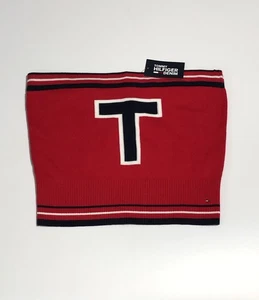 Tommy Hilfiger Bandeau Tube Top Knit Red Blue “T” Size XL Brand new - Picture 1 of 5