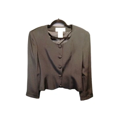 Chaqueta Blazer Jones New York Mujer Talla 6 Negra Botón Hombro Acolchado  Foto 1 de 4