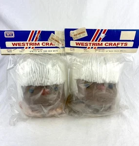 Vintage Westrim Crafts Mitzy Doll Head Dark Complexion White Yarn Hair 4" New - Picture 1 of 5