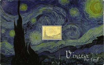 Barra de oro fino 2023 Chad 3000 francos Vincent Van Gogh Starry Night 1/1000 oz .9999 Foto 1 de 2