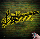 Custom Electro Guitar Metal Sign LED Lights,Guitar Metal Wall Art RGB Signs