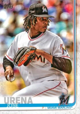 Jose Urena 2019 Topps Series 1 Baseball MLB Base Card #20 Miami Marlins - Image 1 of 2