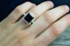 Natural Black Onyx Gemstone Ring,925 Sterling Silver Ring For Men And Woman