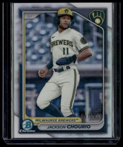Jackson Chourio 2024 Bowman Chrome Prospects Chrome Refractor #/499 - Bild 1 von 2