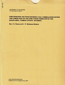 USGS Geologic Map: Coal Correlations Fort Union Formation Carbon County, Wyoming - Picture 1 of 3