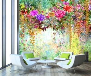 3D Gemalt Blumen Q6736 Tapete Wandgemälde Fototapete Selbstklebend Kay - Picture 1 of 11