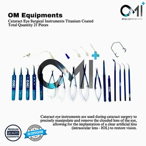 21Pcs Ophthalmic Cataract Eye Micro Surgery Surgical Instruments Set T.T Coated - Picture 1 of 3