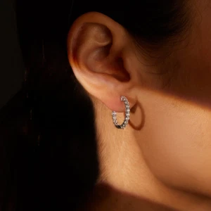 Diamond Hoops GLI HRD Lab Grown Round 1.50 Carat 18K Yellow Gold Womens Earrings - Picture 1 of 6