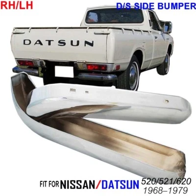 FOR NISSAN DATSUN 520 521 620 PICKUP TRUCK 1973-79 STEEL REAR BUMPER 2 PIECES Foto 1 de 4