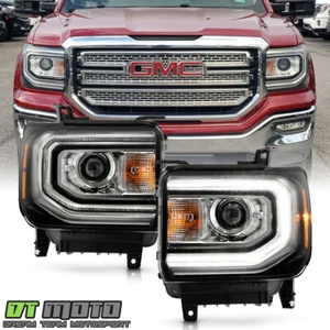 2016-2018 GMC Sierra 1500 HID/Xenon Type LED DRL Projector Headlights Headlamps - Picture 1 of 9