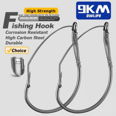 Gancho sin malezas 50 ~ 100 piezas gancho de plataforma loca gancho de gusano gancho de pesca de lubina marina Foto 1 de 4