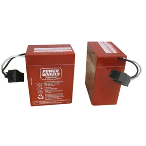 Batería Power Wheels 00801-0712 2 piezas roja 6V Fisher Price genuina - Imagen 1 de 2