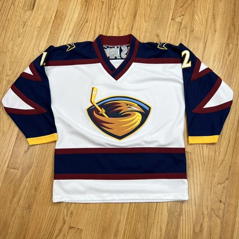 Vtg Atlanta Thrashers Hockey NHL Jersey White Home Mens M Stitched Passmore #12 Cover