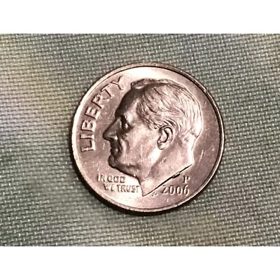 2006 P Roosevelt Dime Error Coin Die Chip Neck - Image 1 of 4