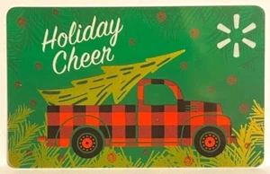 WalMart Red Plaid Pickup Truck Christmas Tree Foiled 2023 Gift Card FD-2321628 - Picture 1 of 1