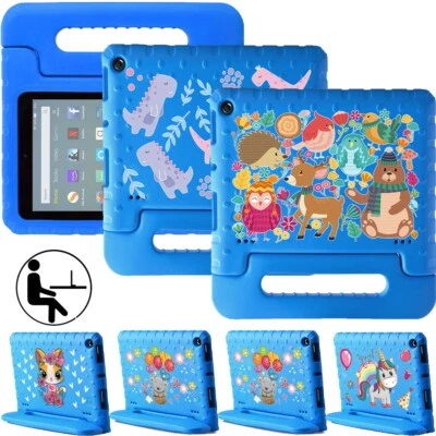 Blue EVA Handle Kid Stand Cover Case For Amazon Fire 7/HD 8/8 Plus/12th 2024+Pen - Image 1 of 4