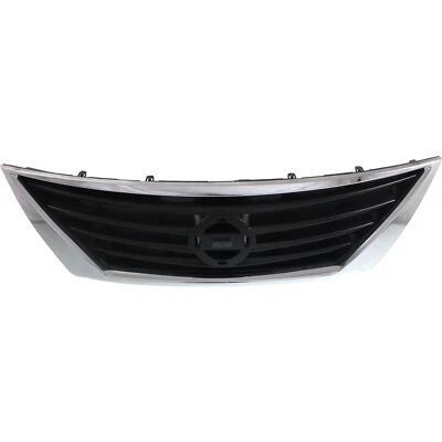 Front Chrome Black Grille For 2012-2014 Versa Sedan SV SL NI1200247 623103BA5A - Image 1 of 4
