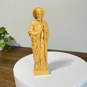 Vintage St. Judas religiöse Statue 8,5" Figur katholischer Helfer mit Jesus Medaillon - Bild 1 von 6