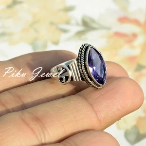 Facettierter Amethyst Edelstein 925 Sterling Silber Handarbeit Ring Party Wear Schmuck - Bild 1 von 5